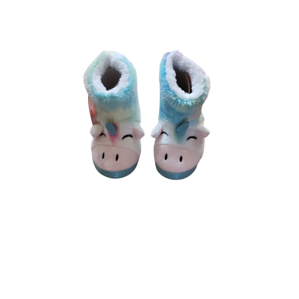 NWT Totes Colorful Unicorn Ankle Slippers Size 7-8
